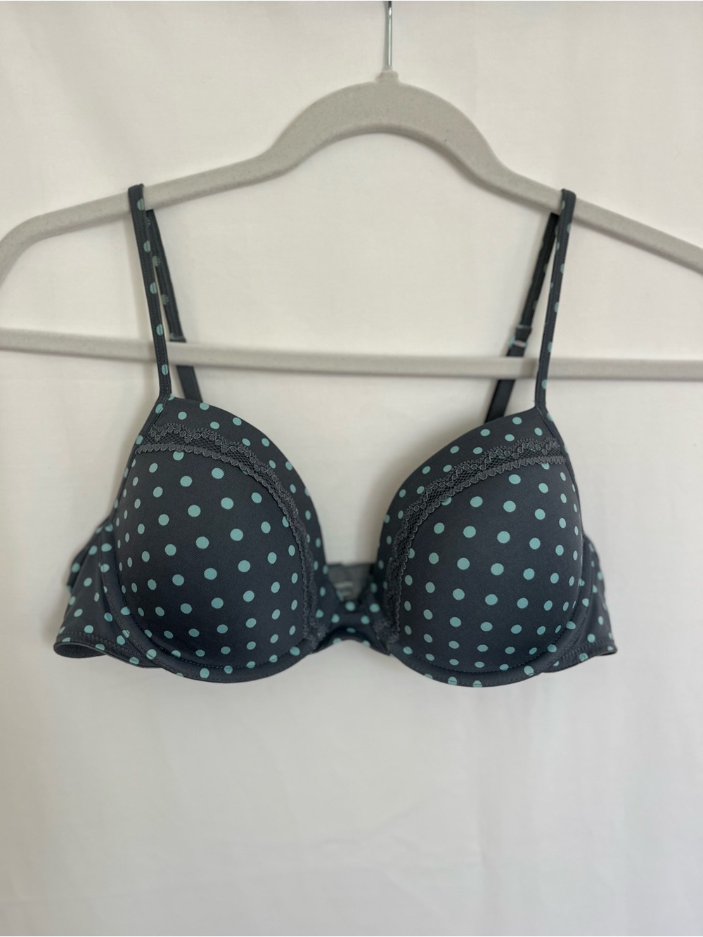 GAP Black Bra with Teal Polka Dots
